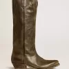 Botas Wish Star para mujer en piel negra con bordado de estrellas Botas Wish Star para mujer en piel negra con bordado de estrellas