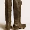 Botas Wish Star para mujer en piel negra con bordado de estrellas Botas Wish Star para mujer en piel negra con bordado de estrellas