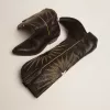 Botas Wish Star para mujer en piel negra con estrella incrustada en piel laminada platino Botas Wish Star para mujer en piel negra con estrella incrustada en piel laminada platino