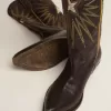 Botas Wish Star para mujer en piel negra con estrella incrustada en piel laminada platino Botas Wish Star para mujer en piel negra con estrella incrustada en piel laminada platino