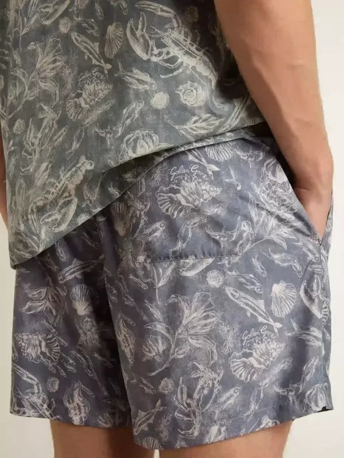 Boxers para hombre con estampado marino azul claro y blanco