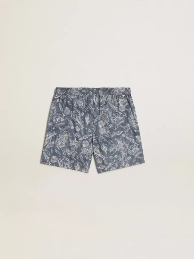 Boxers para hombre con estampado marino azul claro y blanco
