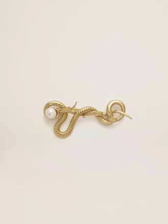 Broche antiguo dorado con forma de serpiente CNY