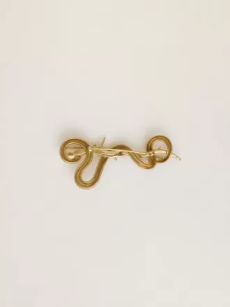 Broche antiguo dorado con forma de serpiente CNY