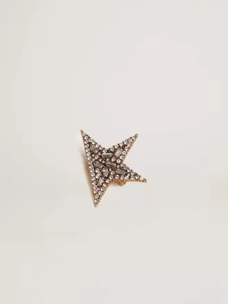 Broche para mujer en color oro antiguo con cristales decorativos