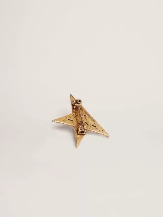 Broche para mujer en color oro antiguo con cristales decorativos