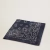 Bufanda Golden Collection azul denim con estampado de cachemira Bufanda Golden Collection azul denim con estampado de cachemira