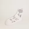 Calcetines blancos ópticos con letras negras Calcetines blancos ópticos con letras negras