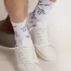 Calcetines blancos ópticos con letras negras Calcetines blancos ópticos con letras negras