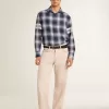 Camisa azul de cuadros 3D para hombre con estampado en la espalda Camisa azul de cuadros 3D para hombre con estampado en la espalda