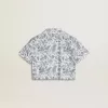 Camisa corta blanca para niña con estampado azul