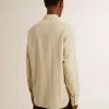 Camisa de algodón crudo para hombre con rayas negras estrechas Camisa de algodón crudo para hombre con rayas negras estrechas