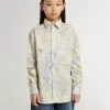 Camisa de algodón para niña con estampado floral multicolor Camisa de algodón para niña con estampado floral multicolor