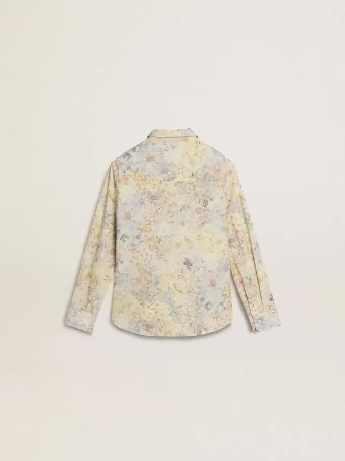 Camisa de algodón para niña con estampado floral multicolor Camisa de algodón para niña con estampado floral multicolor