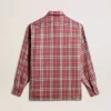 Camisa de corte recto con bordado de cuadros en rosa, arena y gris Camisa de corte recto con bordado de cuadros en rosa, arena y gris