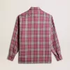 Camisa de mujer con bordado a cuadros rosa, arena y gris Camisa de mujer con bordado a cuadros rosa, arena y gris