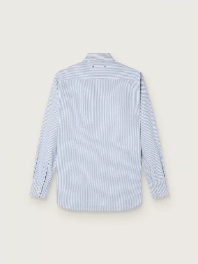 Camisa de mujer con rayas estrechas Camisa de mujer con rayas estrechas