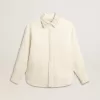 Camisa de mujer de mezcla de viscosa y algodón con cuello adornado con cristales Camisa de mujer de mezcla de viscosa y algodón con cuello adornado con cristales