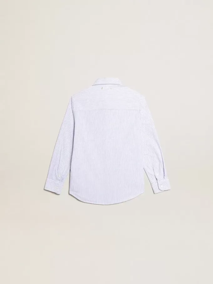 Camisa de niño con rayas azul claro