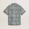 Camisa de popelín de manga corta estilo pijama para hombre con estampado marino azul y blanco Camisa de popelín de manga corta estilo pijama para hombre con estampado marino azul y blanco