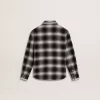 Camisa infantil a cuadros blancos y negros con bordados blancos Camisa infantil a cuadros blancos y negros con bordados blancos