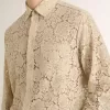 Camisa oversize de encaje transparente color crema Camisa oversize de encaje transparente color crema