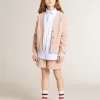 Camisa para niño de algodón a rayas azul claro y blanco con logotipo bordado Camisa para niño de algodón a rayas azul claro y blanco con logotipo bordado