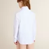 Camisa para niño de algodón a rayas azul claro y blanco con logotipo bordado Camisa para niño de algodón a rayas azul claro y blanco con logotipo bordado