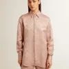 Camisa rosa de viscosa para mujer con estampado floral Camisa rosa de viscosa para mujer con estampado floral