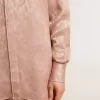 Camisa rosa de viscosa para mujer con estampado floral Camisa rosa de viscosa para mujer con estampado floral