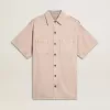 Camisa vaquera oversize para mujer teñida en rosa Camisa vaquera oversize para mujer teñida en rosa