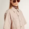 Camisa vaquera oversize para mujer teñida en rosa Camisa vaquera oversize para mujer teñida en rosa