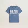 Camiseta azul para niño con estampado blanco Camiseta azul para niño con estampado blanco
