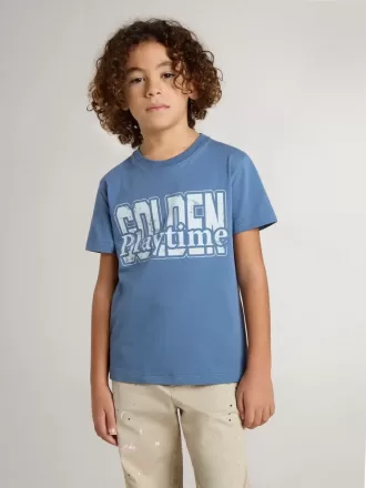 camiseta azul para nio con estampado blanco 2 330x440 - Camiseta azul para ni&ntilde;o con estampado blanco