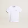 Camiseta blanca con logotipo plateado en contraste en la parte delantera Camiseta blanca con logotipo plateado en contraste en la parte delantera
