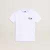 Camiseta blanca con logotipo y estrella negros en contraste Camiseta blanca con logotipo y estrella negros en contraste