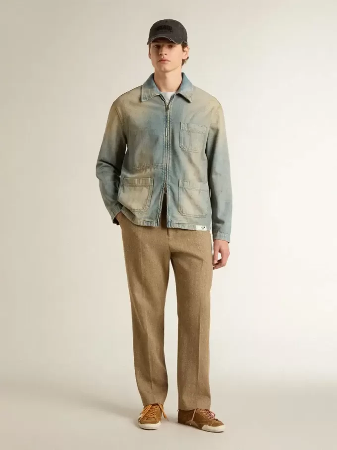 Camiseta blanca de algodón para hombre con estampado verde Camiseta blanca de algodón para hombre con estampado verde