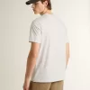 Camiseta blanca de algodón para hombre con estampado verde Camiseta blanca de algodón para hombre con estampado verde