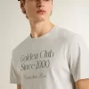 Camiseta blanca de algodón para hombre con estampado verde Camiseta blanca de algodón para hombre con estampado verde