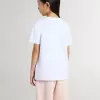 Camiseta blanca de algodón para niños con estampado plateado