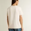 Camiseta blanca de mujer con estampado floral Camiseta blanca de mujer con estampado floral