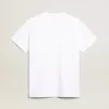 Camiseta blanca de mujer con estrella azul oscuro en la parte delantera Camiseta blanca de mujer con estrella azul oscuro en la parte delantera
