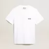 Camiseta blanca para hombre con estrella azul oscuro en la espalda Camiseta blanca para hombre con estrella azul oscuro en la espalda