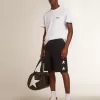 Camiseta blanca para hombre con estrella azul oscuro en la espalda Camiseta blanca para hombre con estrella azul oscuro en la espalda