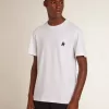 Camiseta blanca para hombre con estrella azul oscuro en la parte delantera Camiseta blanca para hombre con estrella azul oscuro en la parte delantera