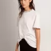 Camiseta blanca para mujer con cristales cabujones Camiseta blanca para mujer con cristales cabujones