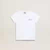 Camiseta blanca para niña con logotipo rosa brillante y estrella maxi Camiseta blanca para niña con logotipo rosa brillante y estrella maxi
