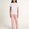 Camiseta blanca para niña con logotipo rosa brillante y estrella maxi Camiseta blanca para niña con logotipo rosa brillante y estrella maxi