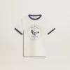 Camiseta blanca para niño con estampado azul