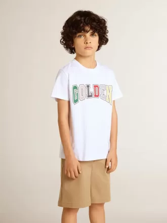 camiseta blanca para nio con estampado multicolor dorado 2 330x440 - Camiseta blanca para ni&ntilde;o con estampado multicolor dorado